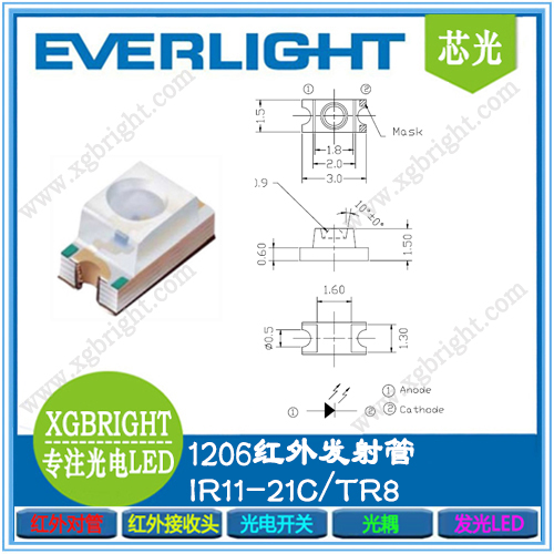 IR11-21C/TR8  1206红外发射管